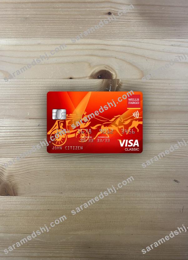 USA Wells Fargo bank visa classic card photolook front
